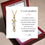 Collar Abrazo-Eterno® para mi Amor (con Nota especial y Caja de madera con luz)